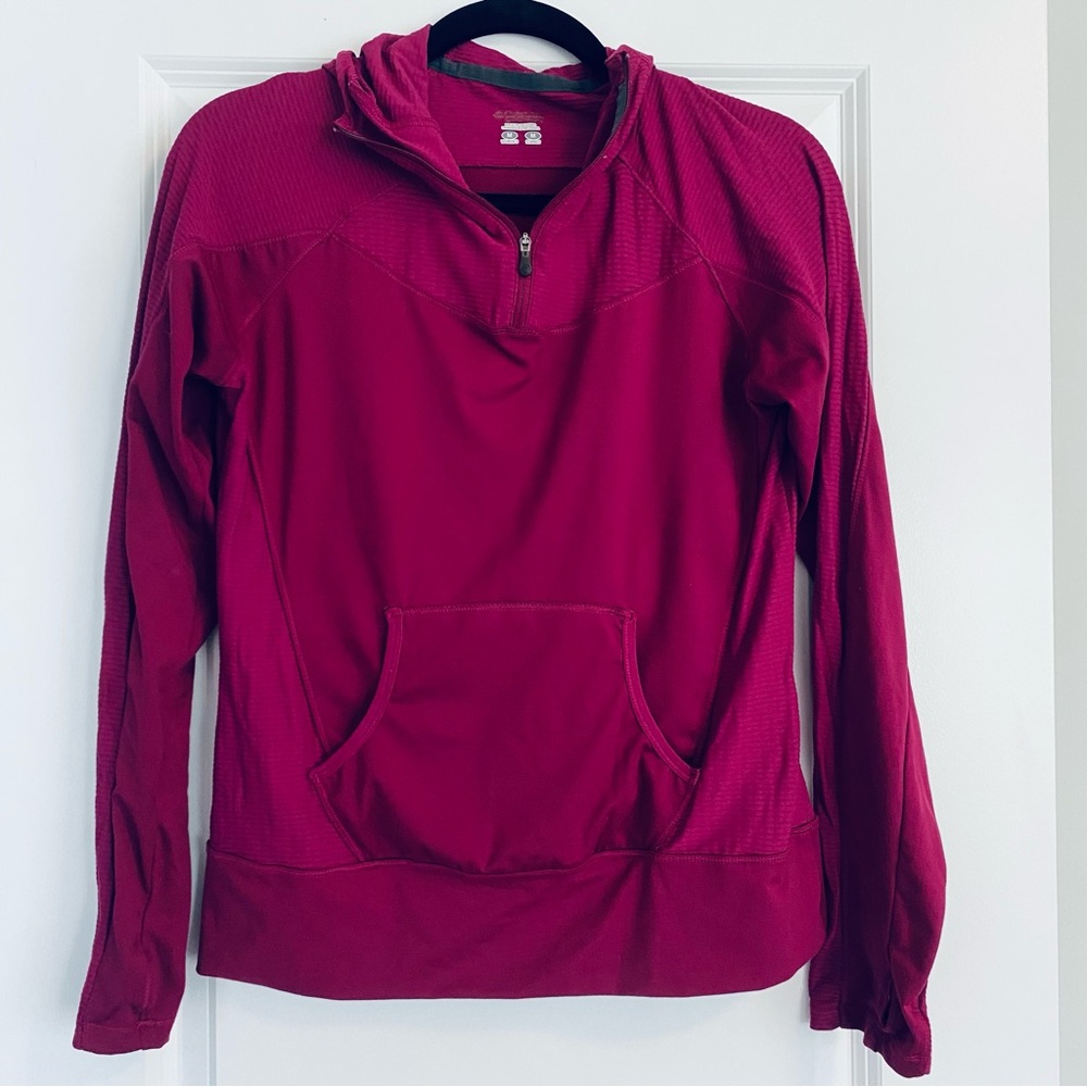 Columbia Women's Long Sleeve Half-Zip Hoodie in Deep Berry